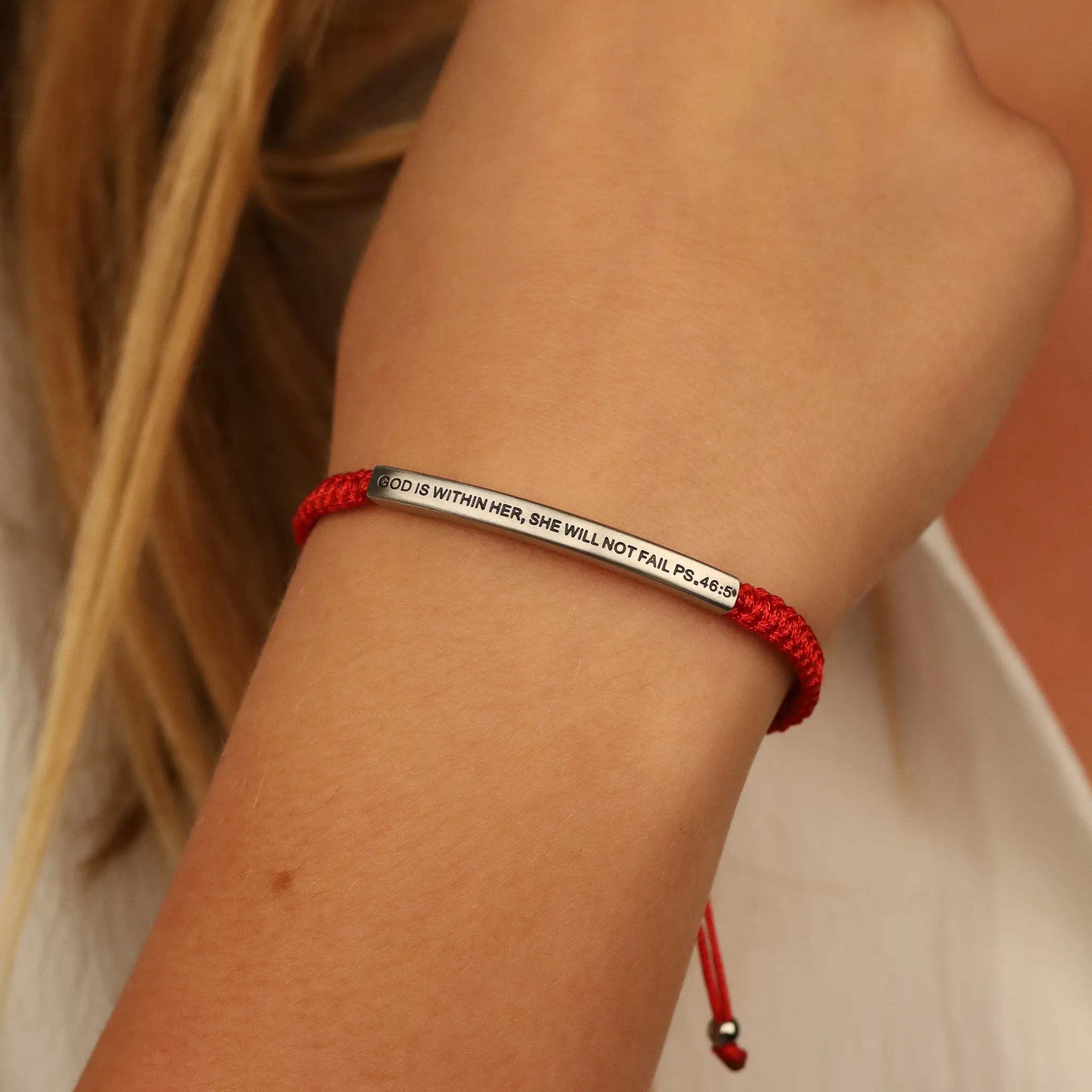 GOD IS WITHIN HER, SHE WILL NOT FAIL ROPE BRACELET