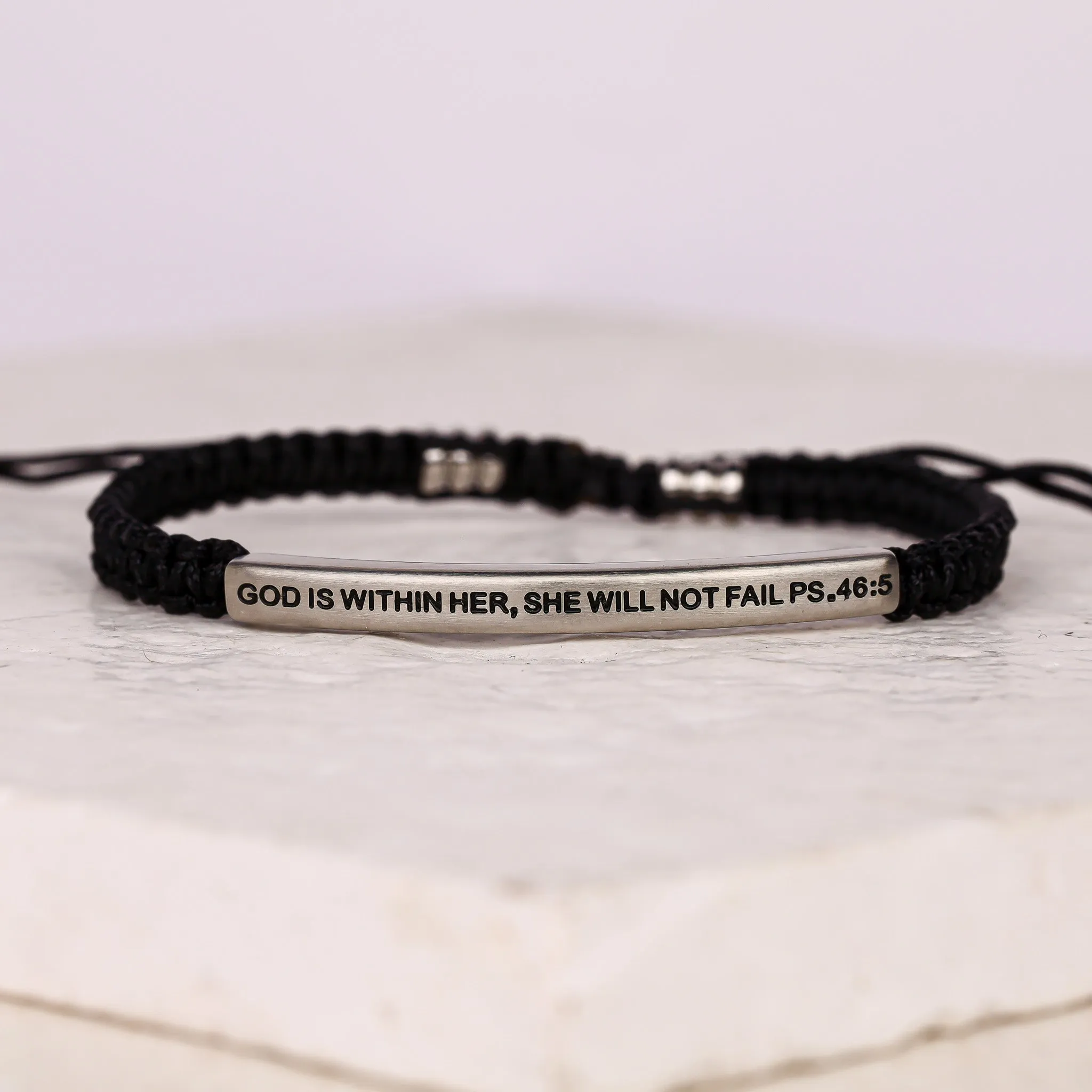 GOD IS WITHIN HER, SHE WILL NOT FAIL ROPE BRACELET