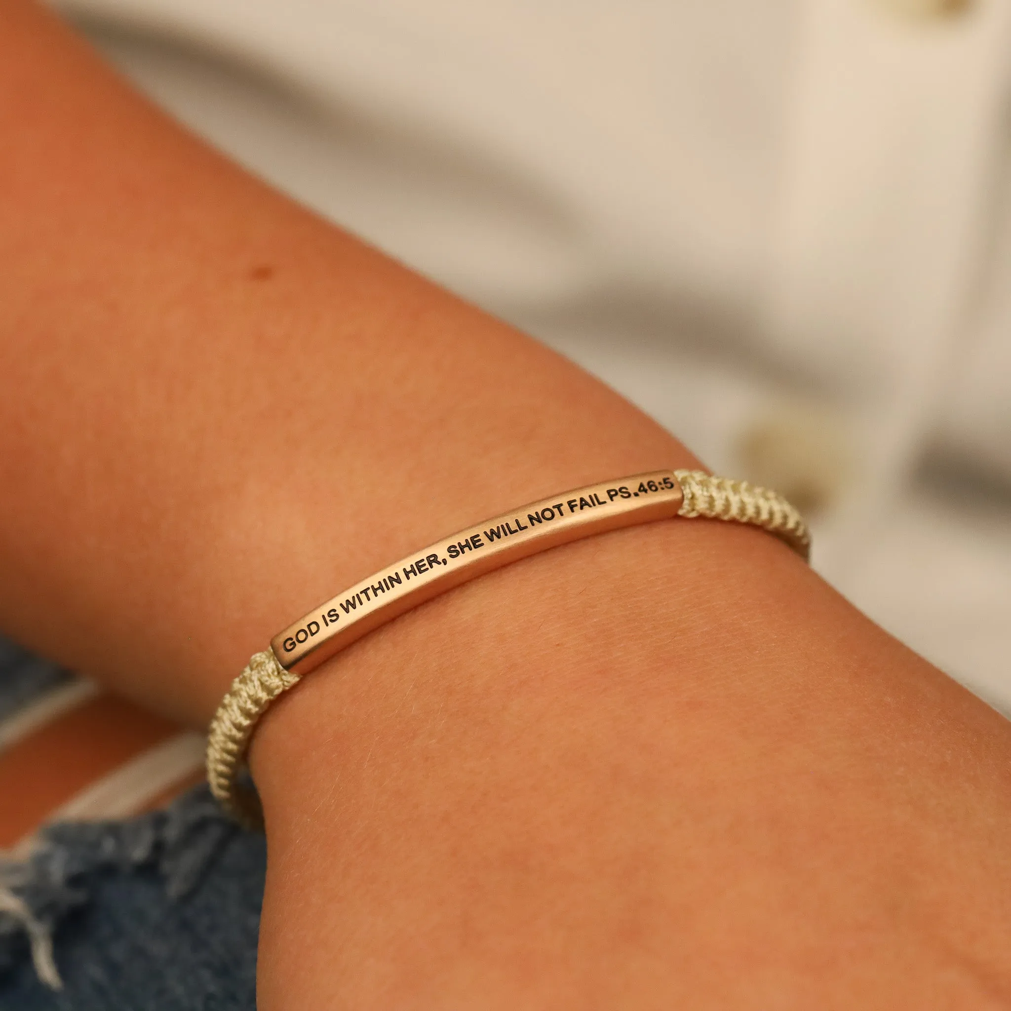 GOD IS WITHIN HER, SHE WILL NOT FAIL ROPE BRACELET