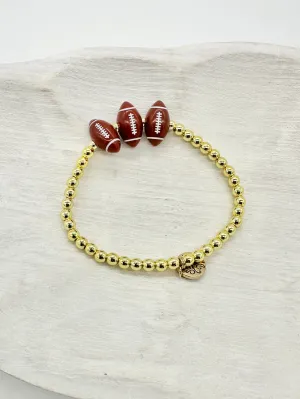 Gold Beaded Football Bracelet