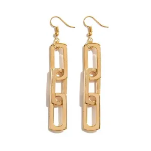 Gold Link Dangle Earrings