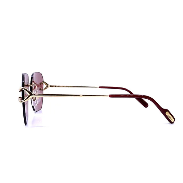 Gold Red Metal Sunglasses - CCT0394S003