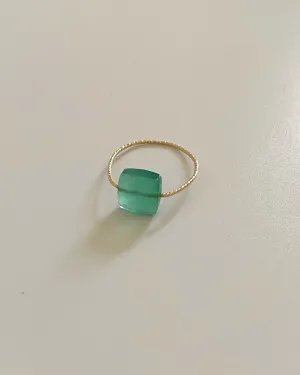 Green onyx Square Daily Serenity Ring