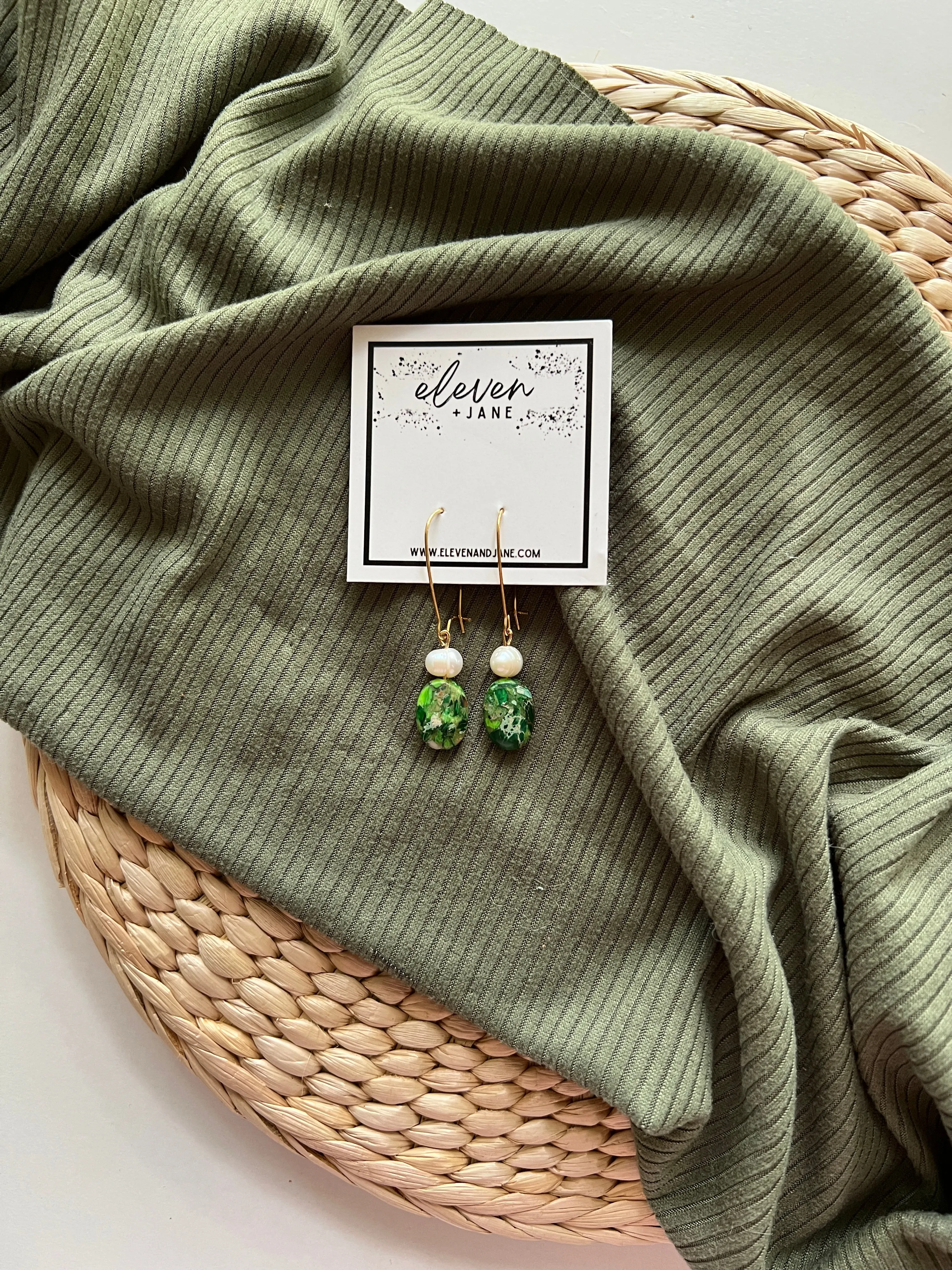 Grove | Ocean Jasper   Pearl Earrings