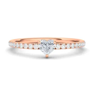 Heart & Pave Diamond Ring