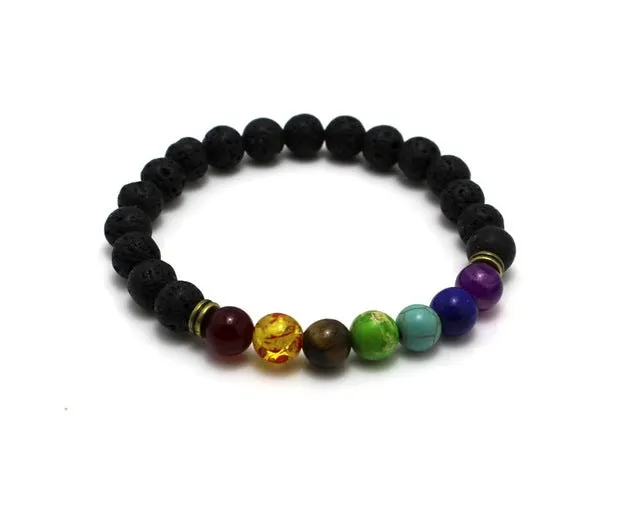 Jewelry Lava Rock Natural stone Matte Natural stone   Mens Womens Bracelet, Energy Beads