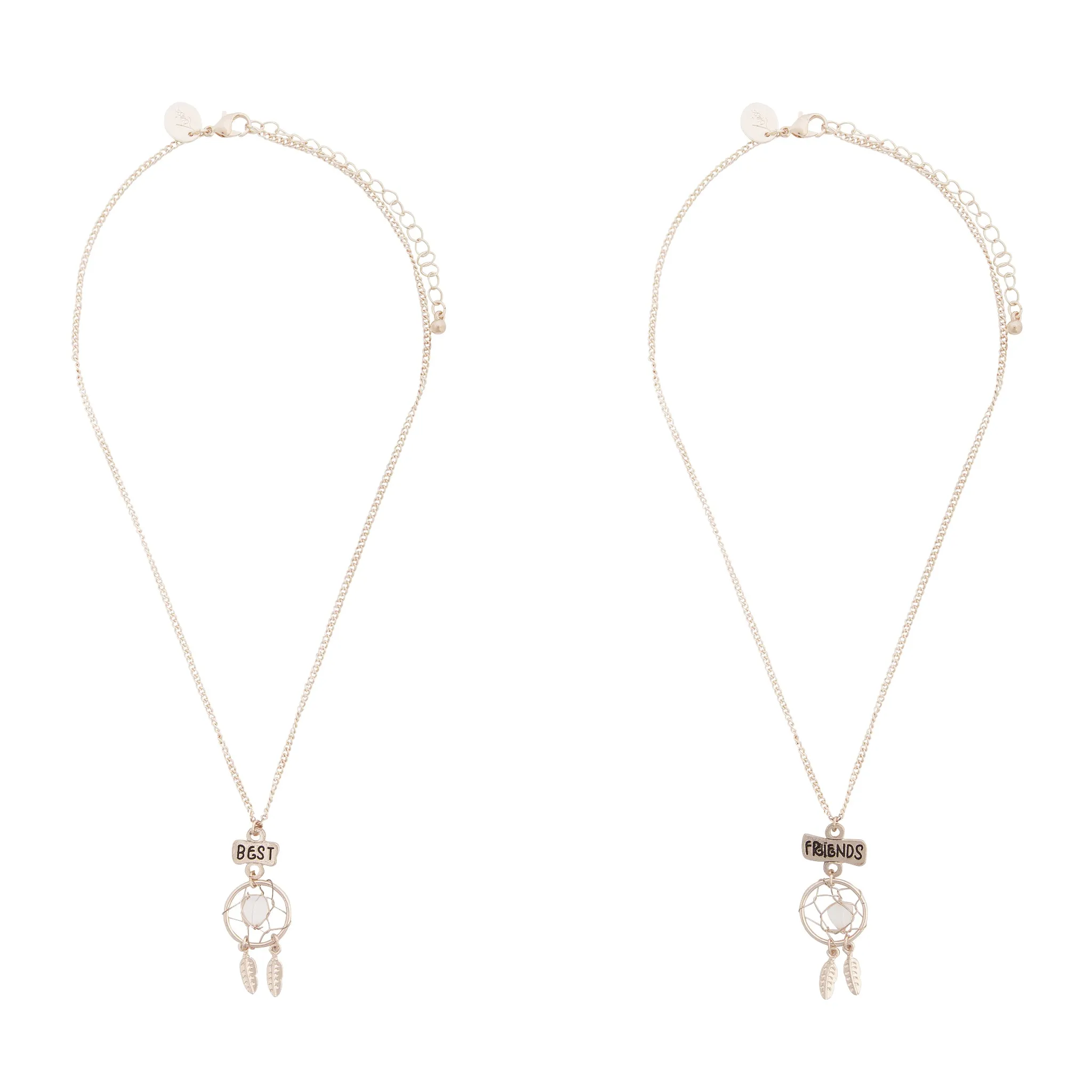 Kids Rose Gold Best Friend Dreamcatcher Necklace 2 Pack