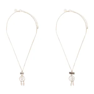 Kids Rose Gold Best Friend Dreamcatcher Necklace 2 Pack