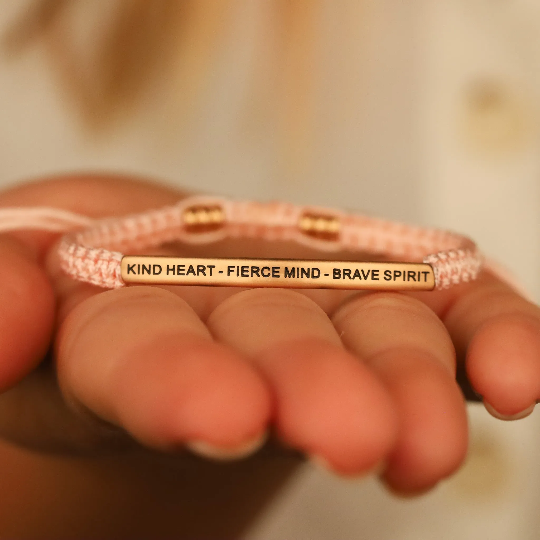 KIND HEART - FIERCE MIND - BRAVE SPIRIT ROPE BRACELET