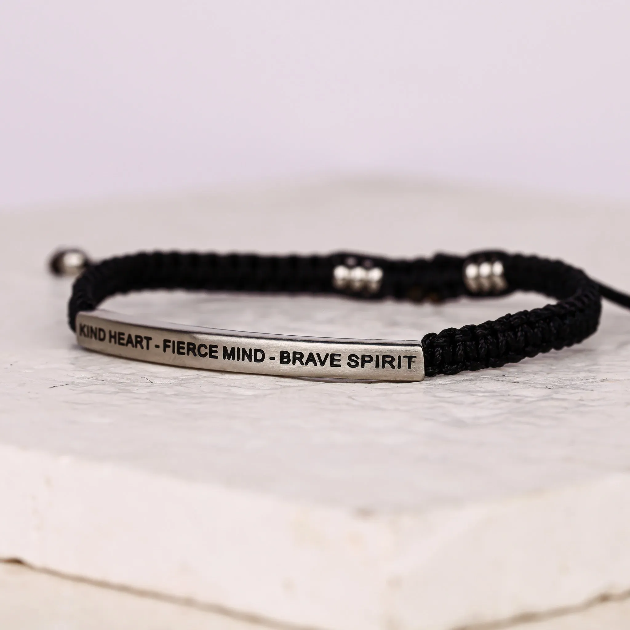 KIND HEART - FIERCE MIND - BRAVE SPIRIT ROPE BRACELET