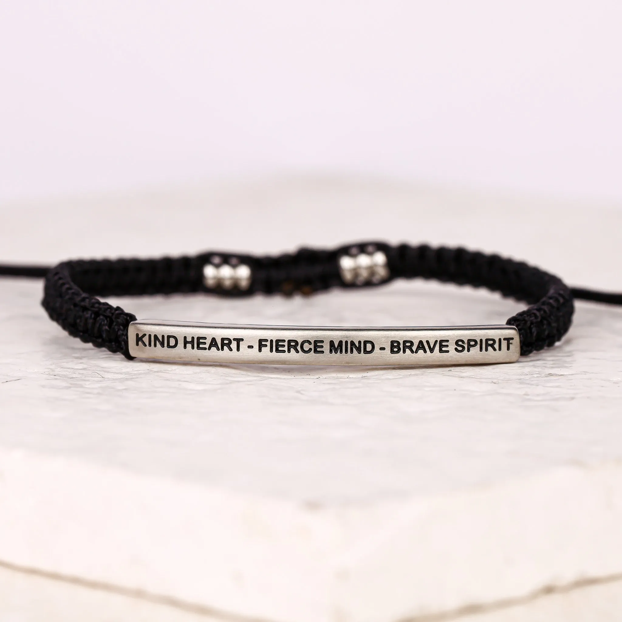 KIND HEART - FIERCE MIND - BRAVE SPIRIT ROPE BRACELET