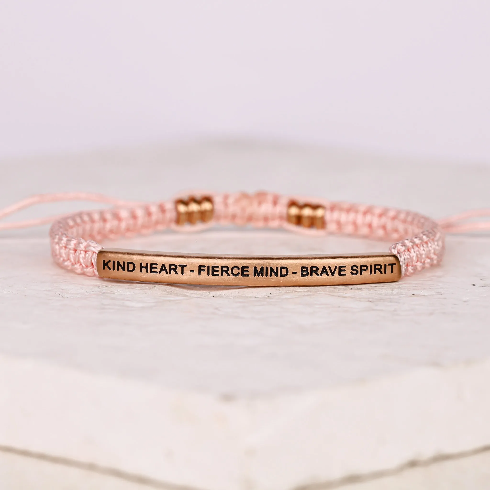 KIND HEART - FIERCE MIND - BRAVE SPIRIT ROPE BRACELET