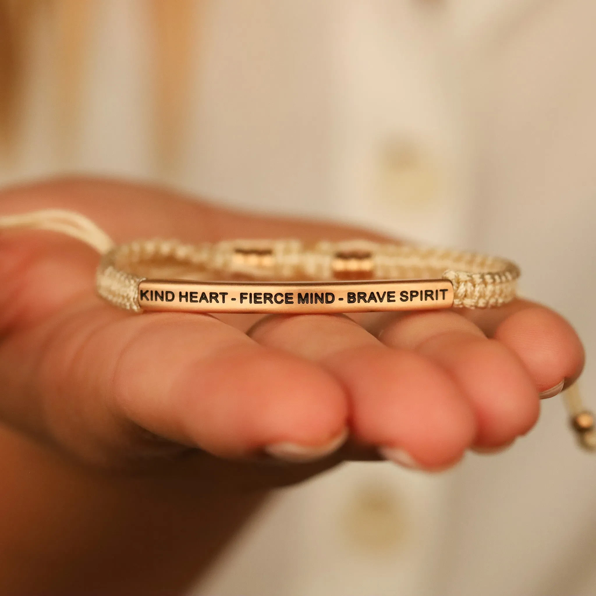 KIND HEART - FIERCE MIND - BRAVE SPIRIT ROPE BRACELET