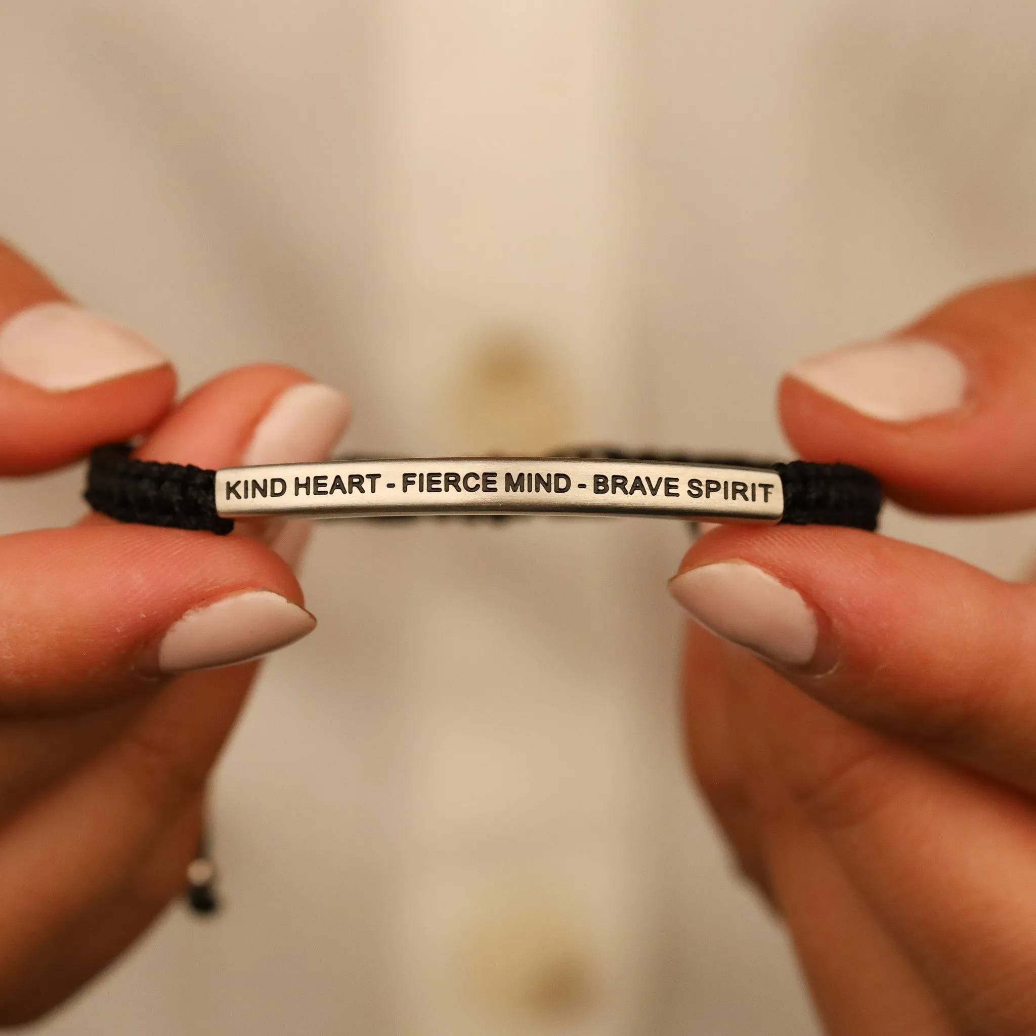 KIND HEART - FIERCE MIND - BRAVE SPIRIT ROPE BRACELET