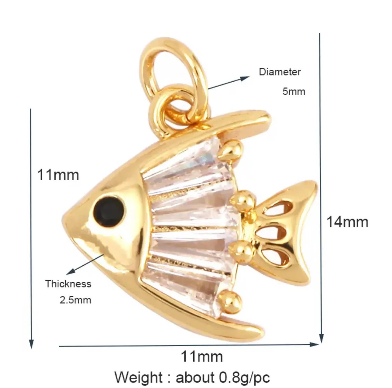 Mini Angel Fish Charm For Charm Bar & Charm Necklaces