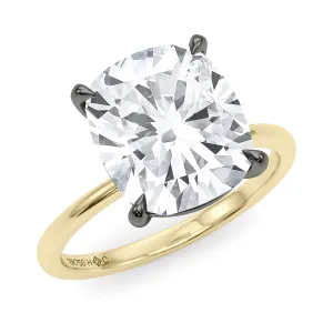 Mixed Metal Cushion Cut Diamond Ring