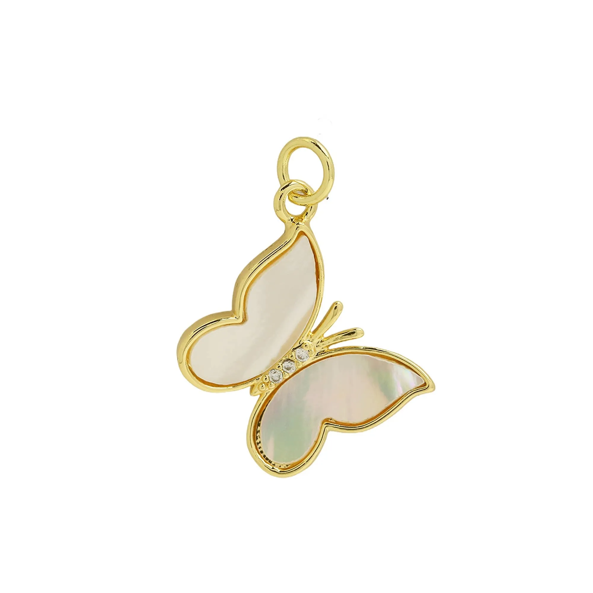 Mother of Pearl Butterfly Charm For Charm Necklace