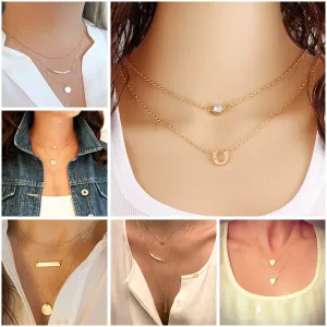 New  Fatima Hand Multilayer Hammer Chain Lariat Bar Necklace Long Strip Pendant Necklace Collar joyeria collier Women JHS018