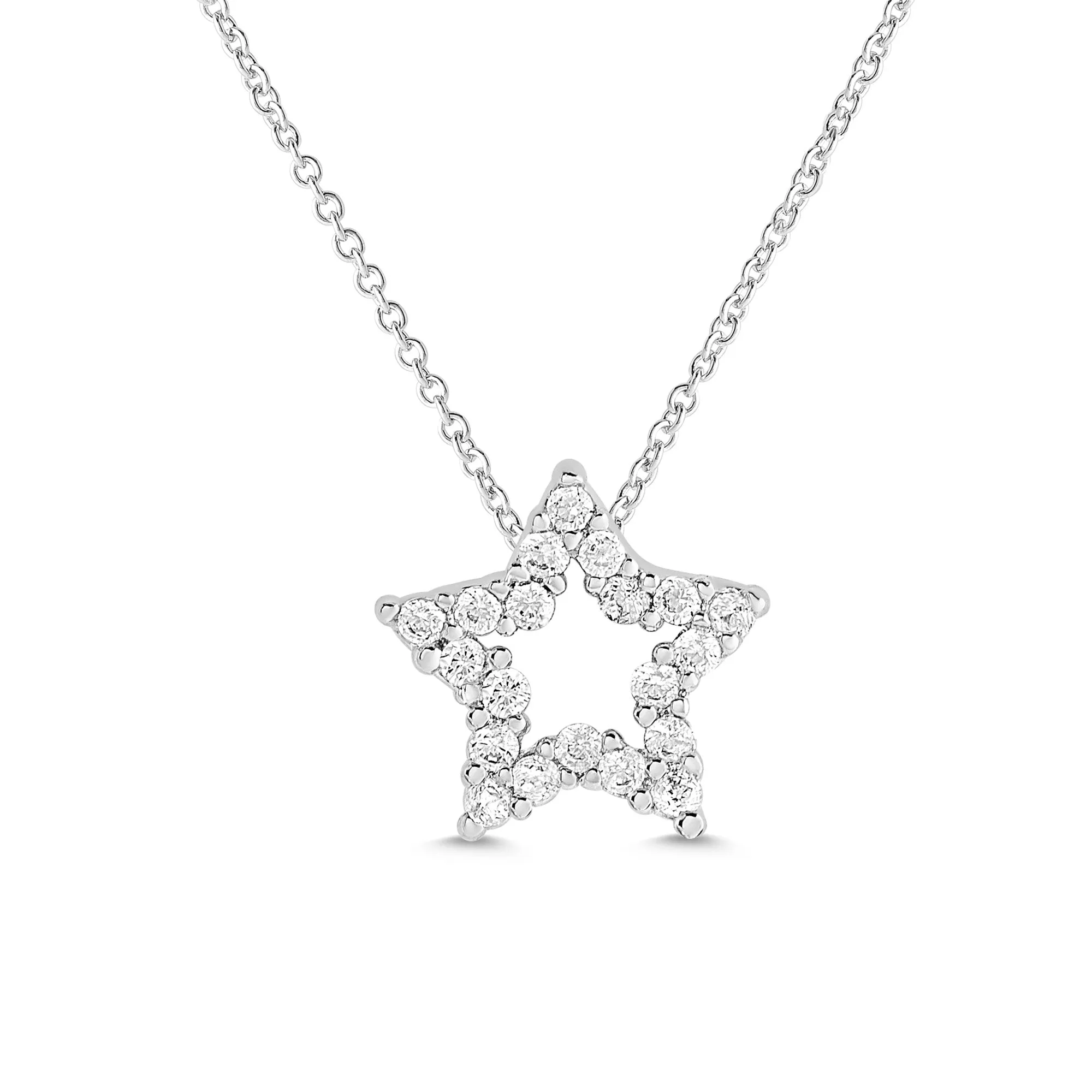 Open Star CZ Necklace in Sterling Silver