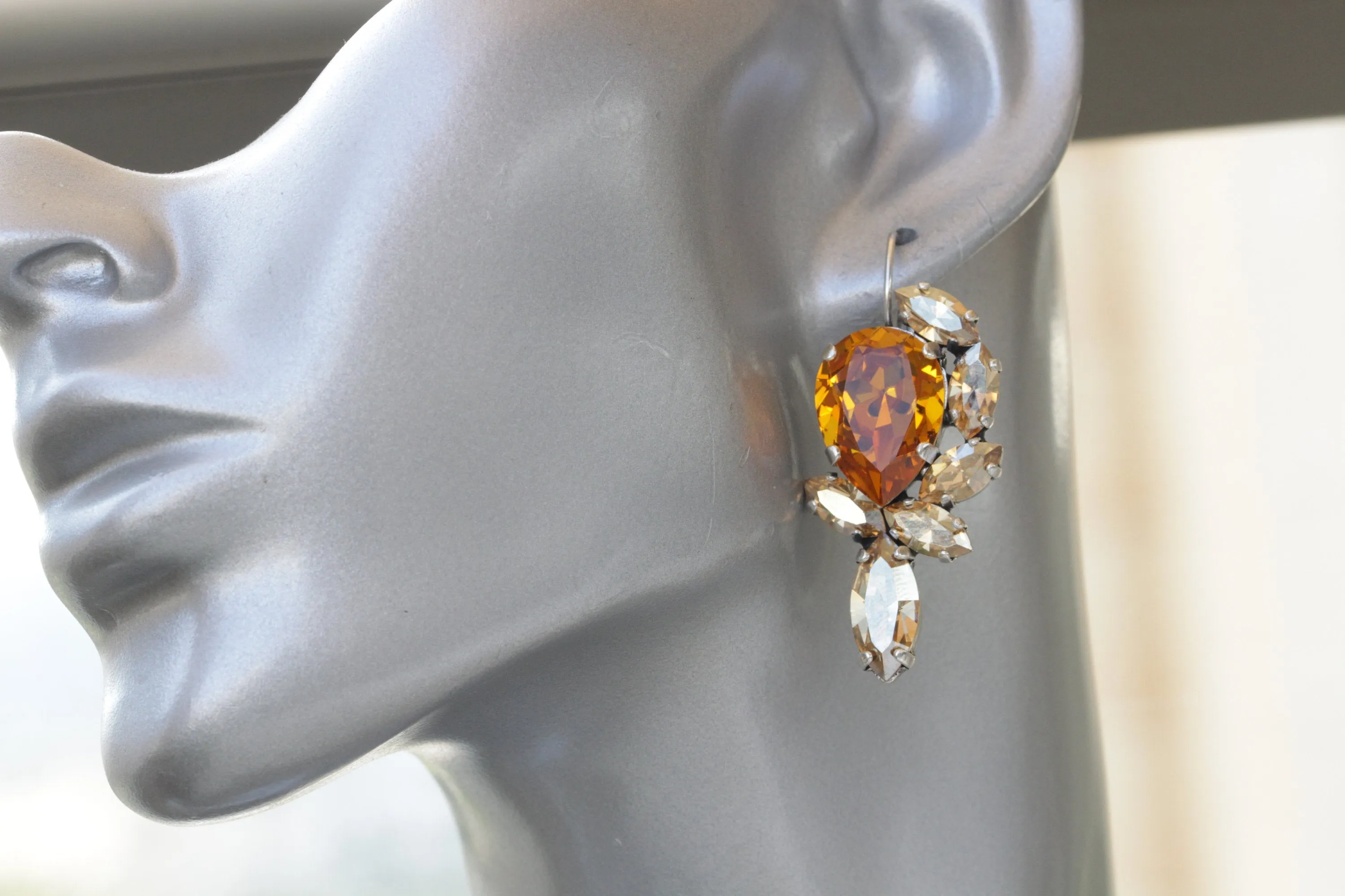 ORANGE GOLD EARRINGS