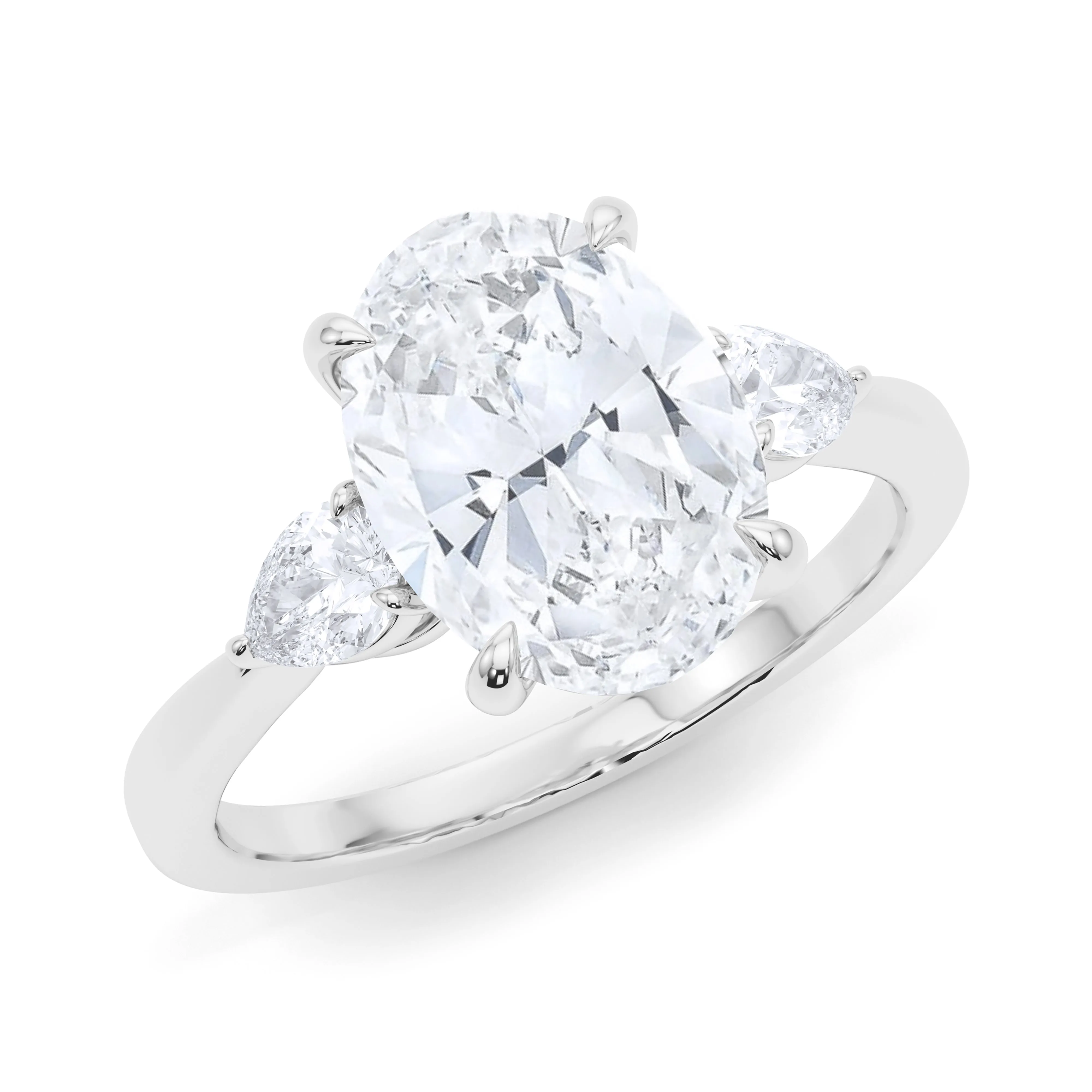 Oval And Pear Cut Diamond Ring