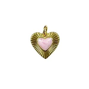 Pink Heart Charm For Charm Necklace & Bracelet