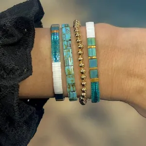 RADIANCE - 4 Tila Bead Bracelet Stack