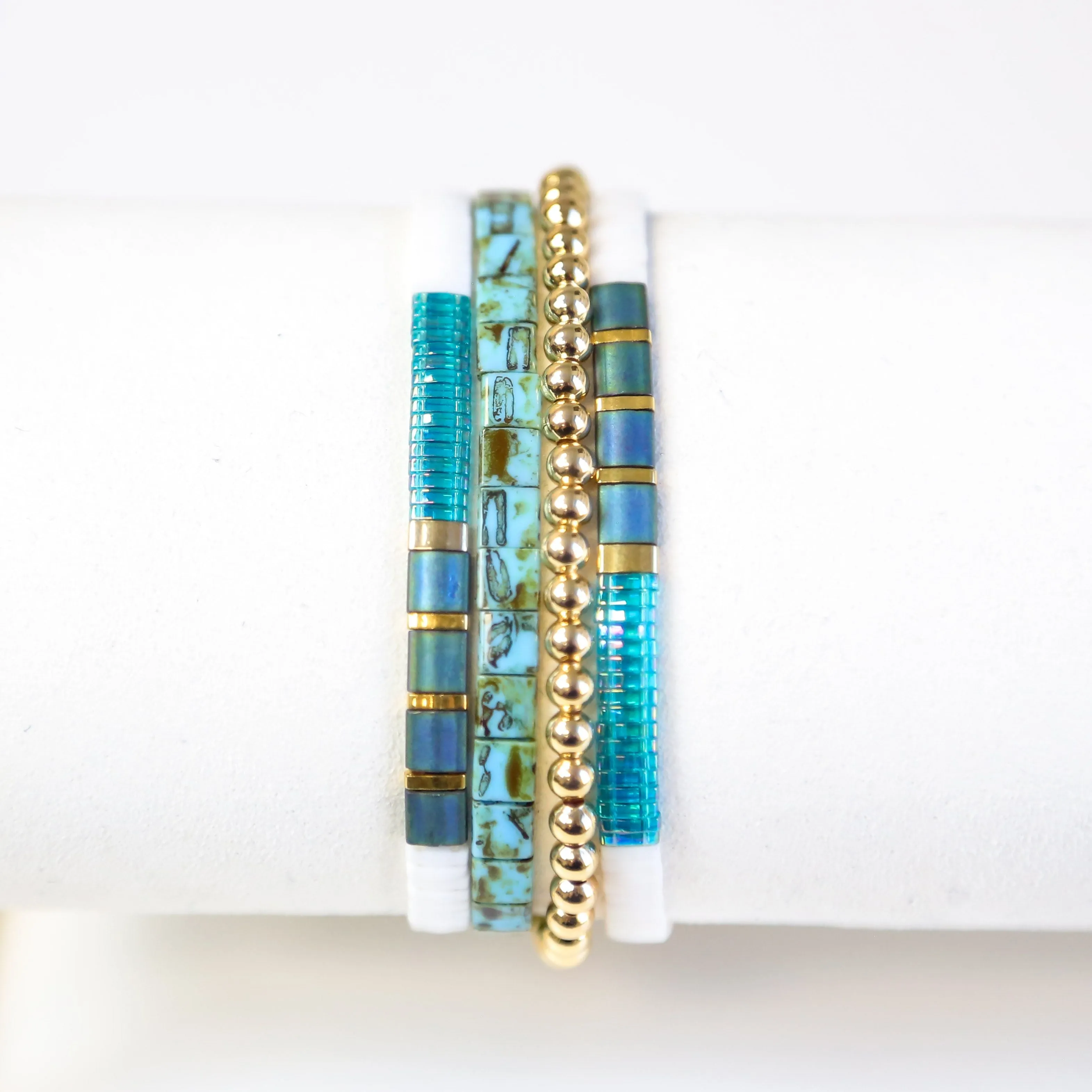 RADIANCE - 4 Tila Bead Bracelet Stack