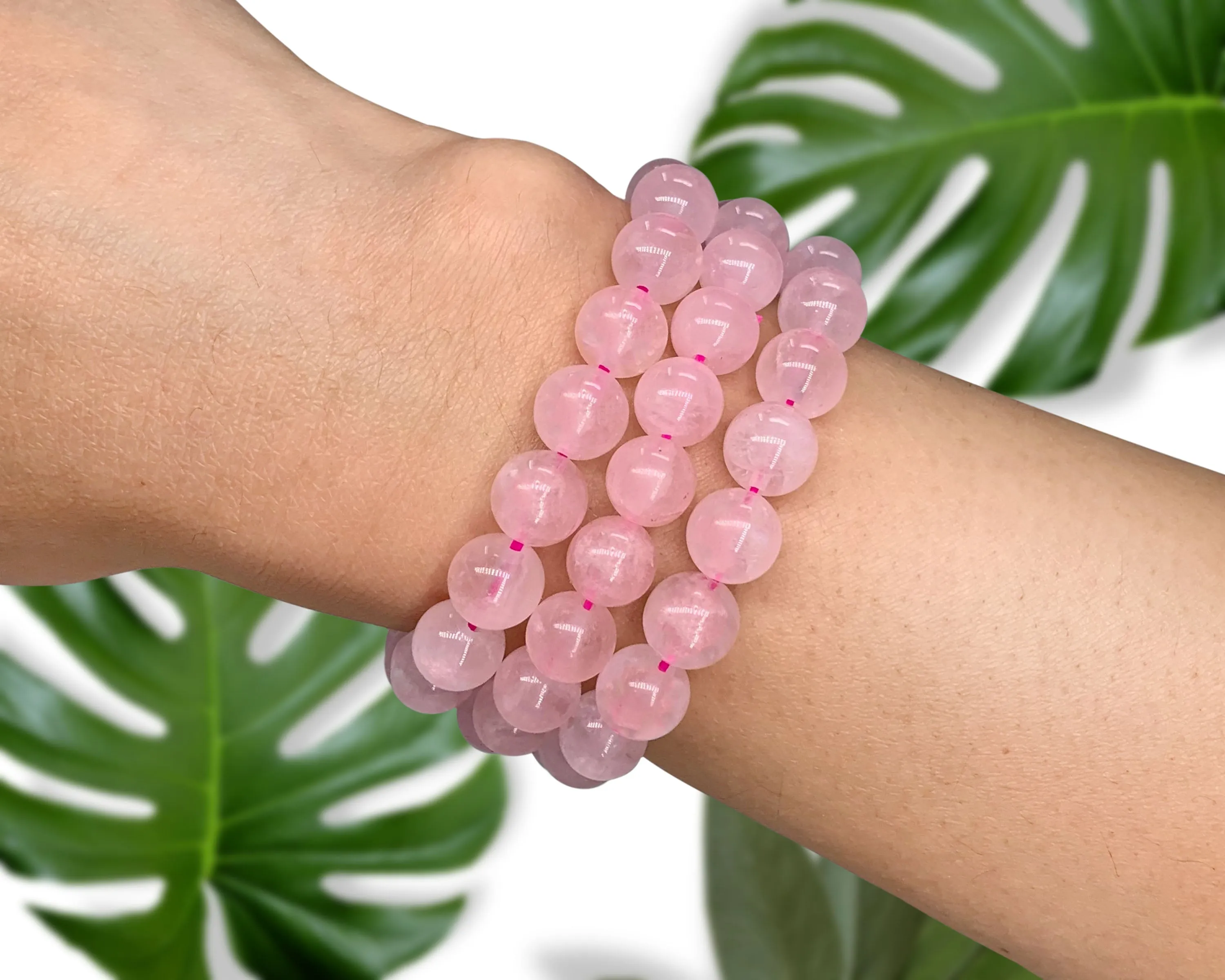 Rose Quartz Beaded Crystal Bracelet