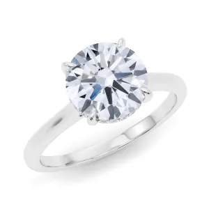 Round Cut Hidden Halo Diamond Ring