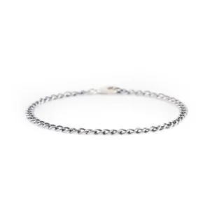 Silver Open Link Curb Chain Bracelet