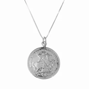 St George and the Dragon Silver Pendant