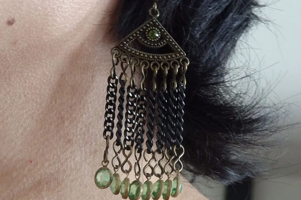 Tassel green earrings