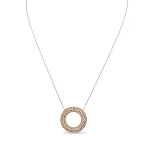 Tiffany & Co. 18ct Diamond Set "T" Circle Pendant On Necklace