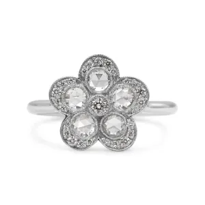 Tiffany & Co Diamond Enchant Flower Ring - Platinum