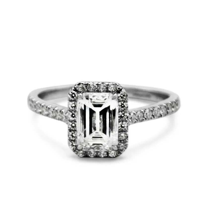 Tiffany & Co. GIA Certificated Emerald Cut Diamond Ring - Platinum