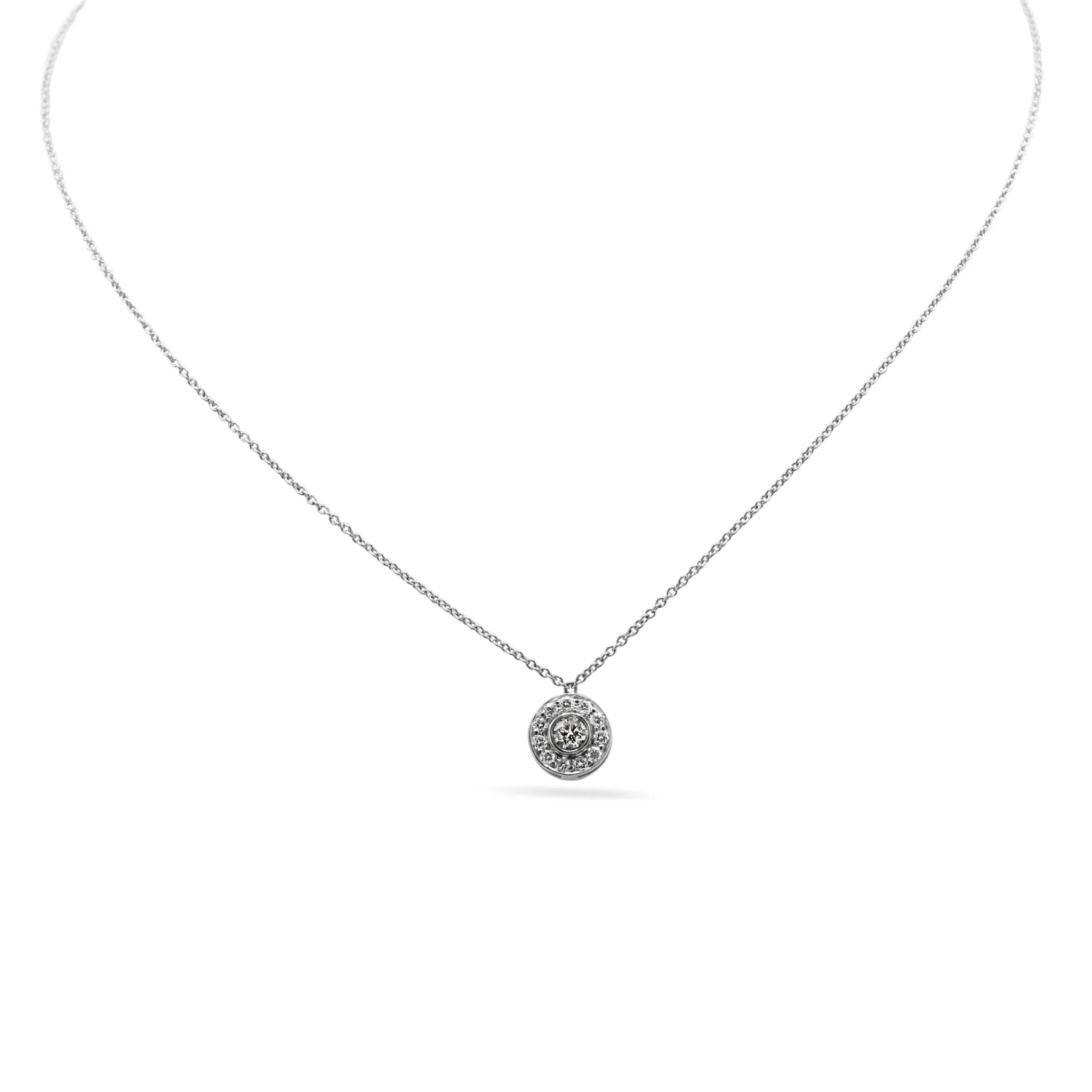 Tiffany & Co. Platinum Diamond Circlet Pendant Necklace - Platinum