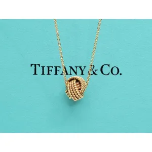 Tiffany & Co Twist Knot Pendant Necklace 18k Gold