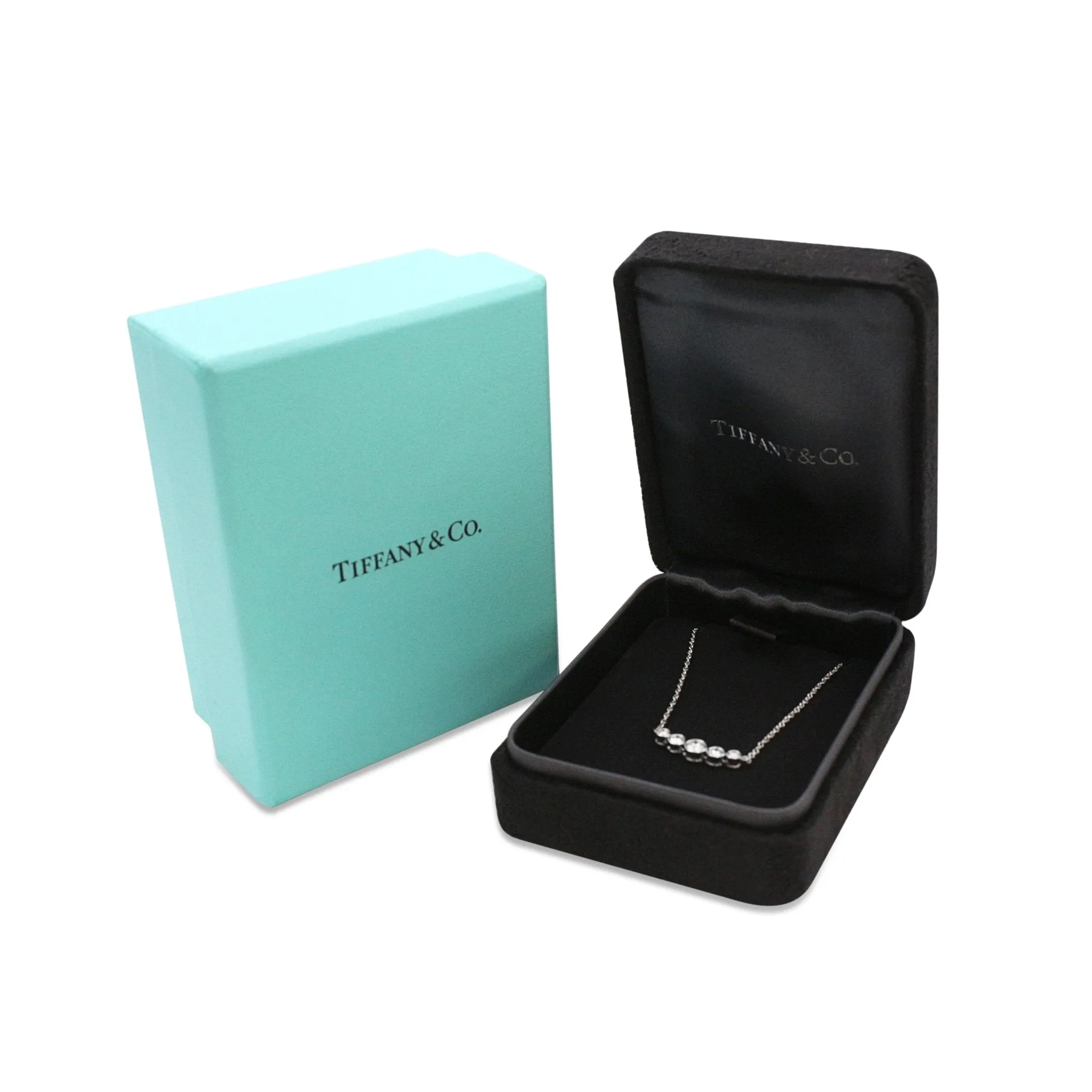 Tiffany Diamond Graduated Jazz Pendant Necklace - Platinum