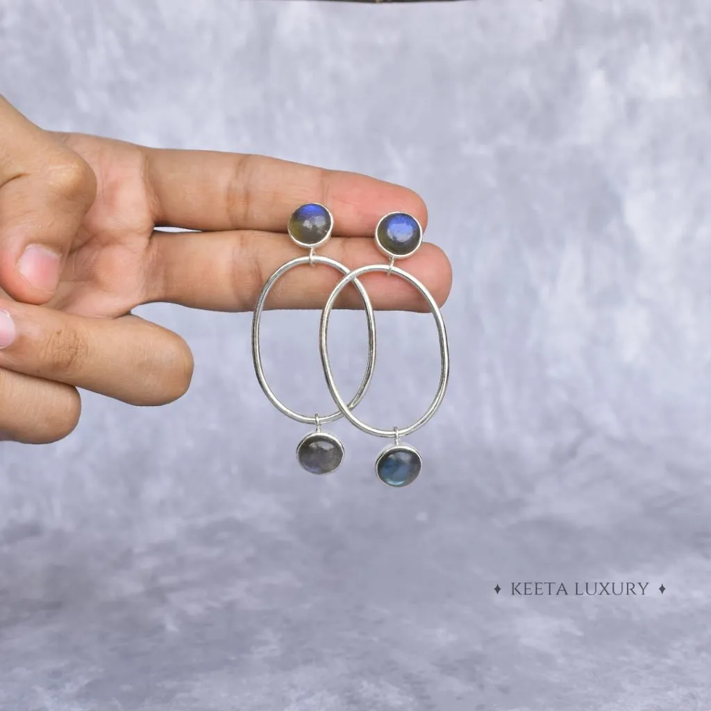 Twin Twinkle - Labradorite Earrings