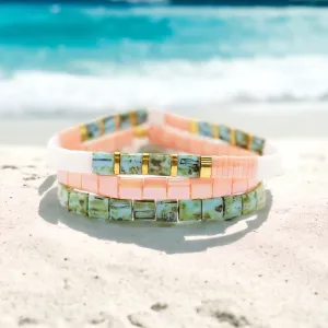 VACATION - Tila Bead Bracelets Stack of 3