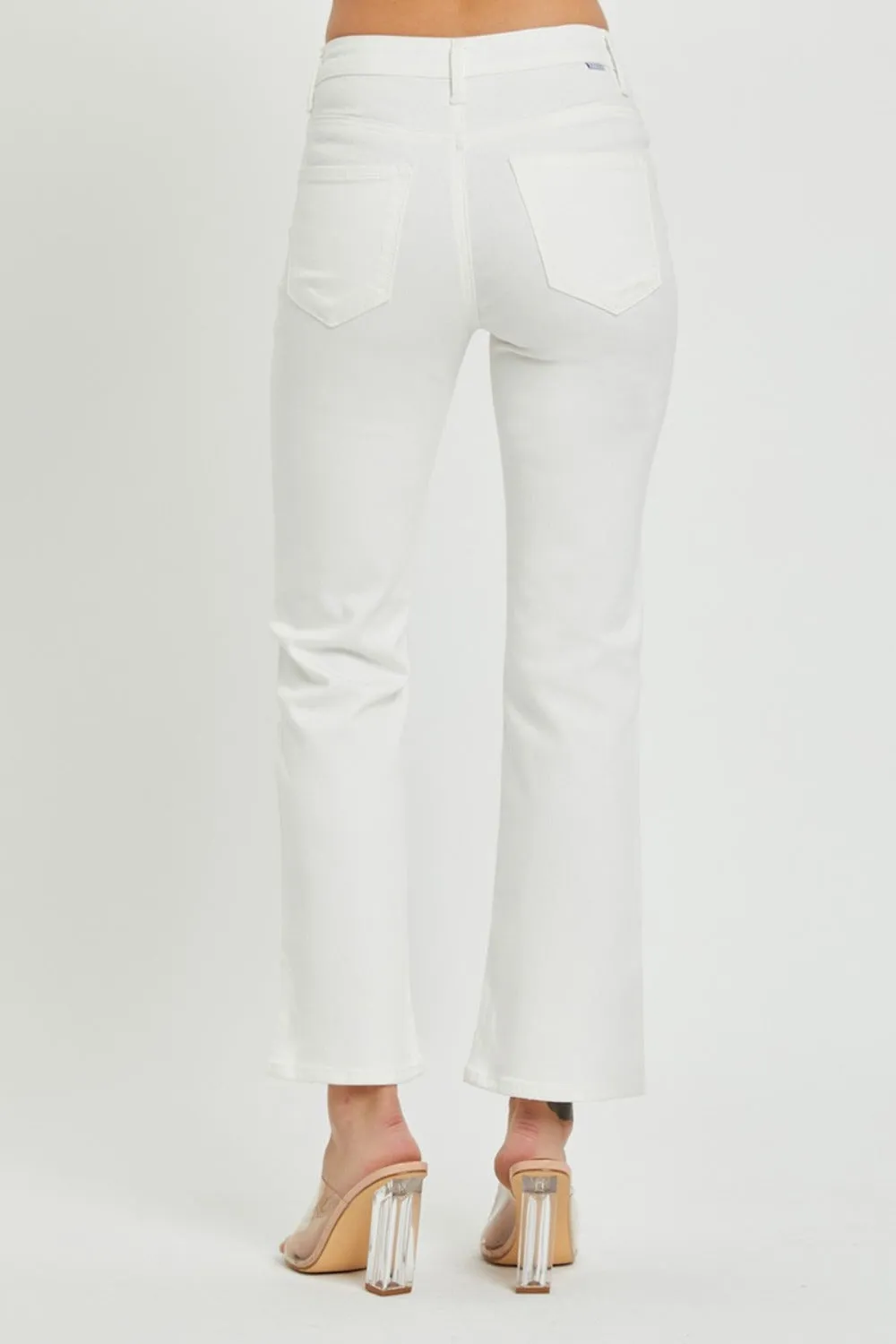 White Mid Rise Bootcut Jeans