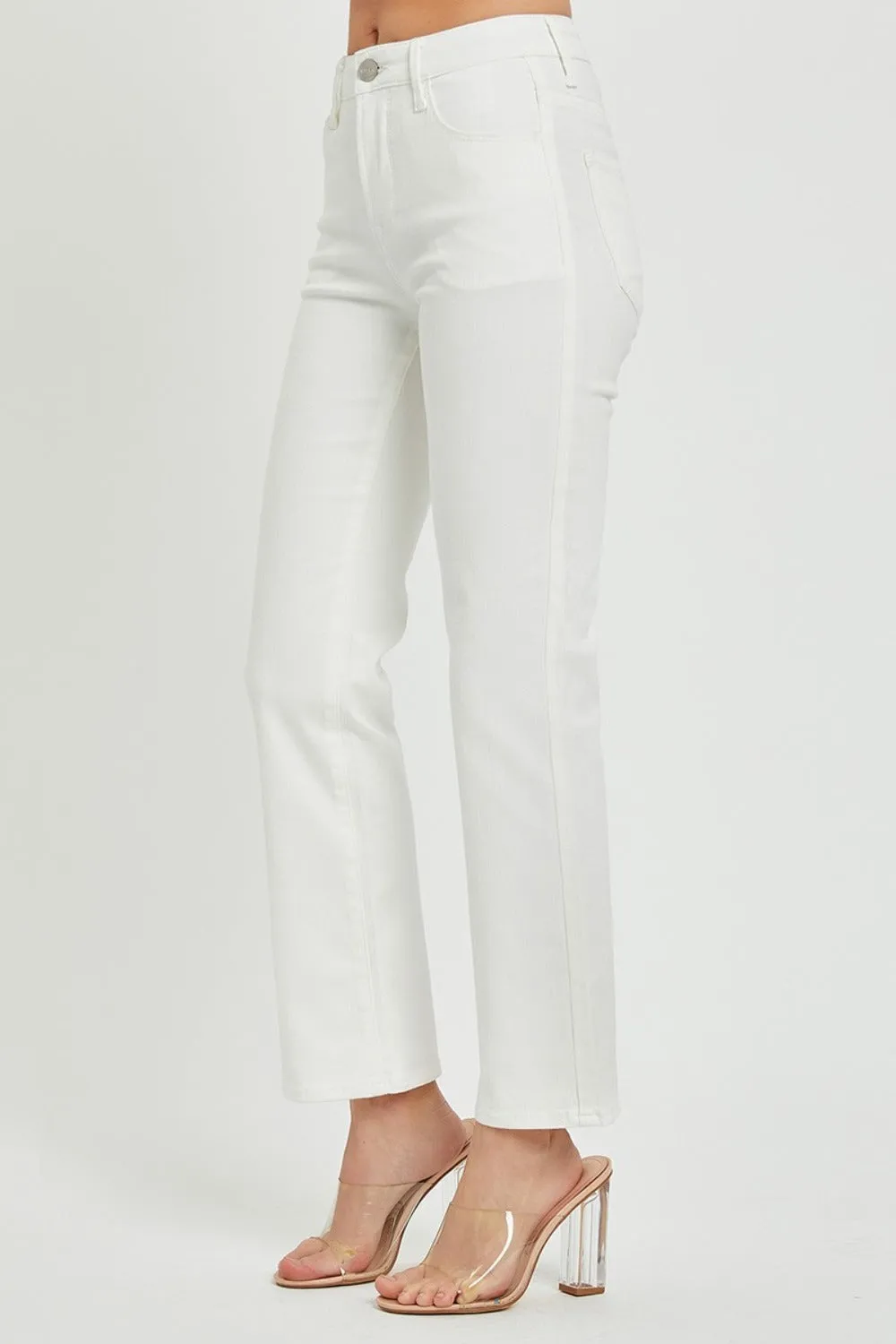 White Mid Rise Bootcut Jeans