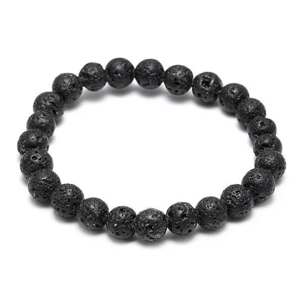 YUMUZ Hot Selling Natural Stone bead Buddha Bracelets Black Lava bracelet pulseras mujer Men Women