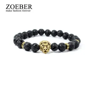 ZOEBER Anime Stone Lion strand Bracelet Femme ethnic handmade geometry Beads Bracelets Turkish Men Jewelry Erkek Bileklik